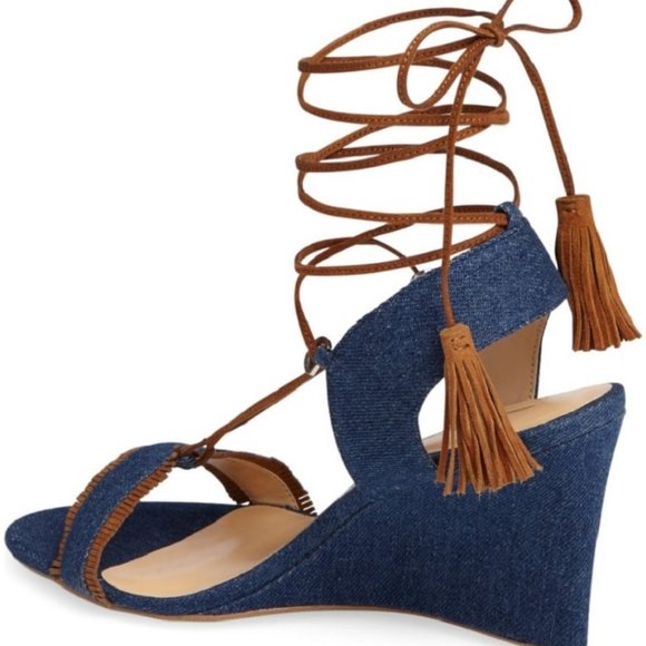 Daya By Zendaya Mesa Ankle Wrap Wedge Sandal Sz 10 - Picture 4 of 6